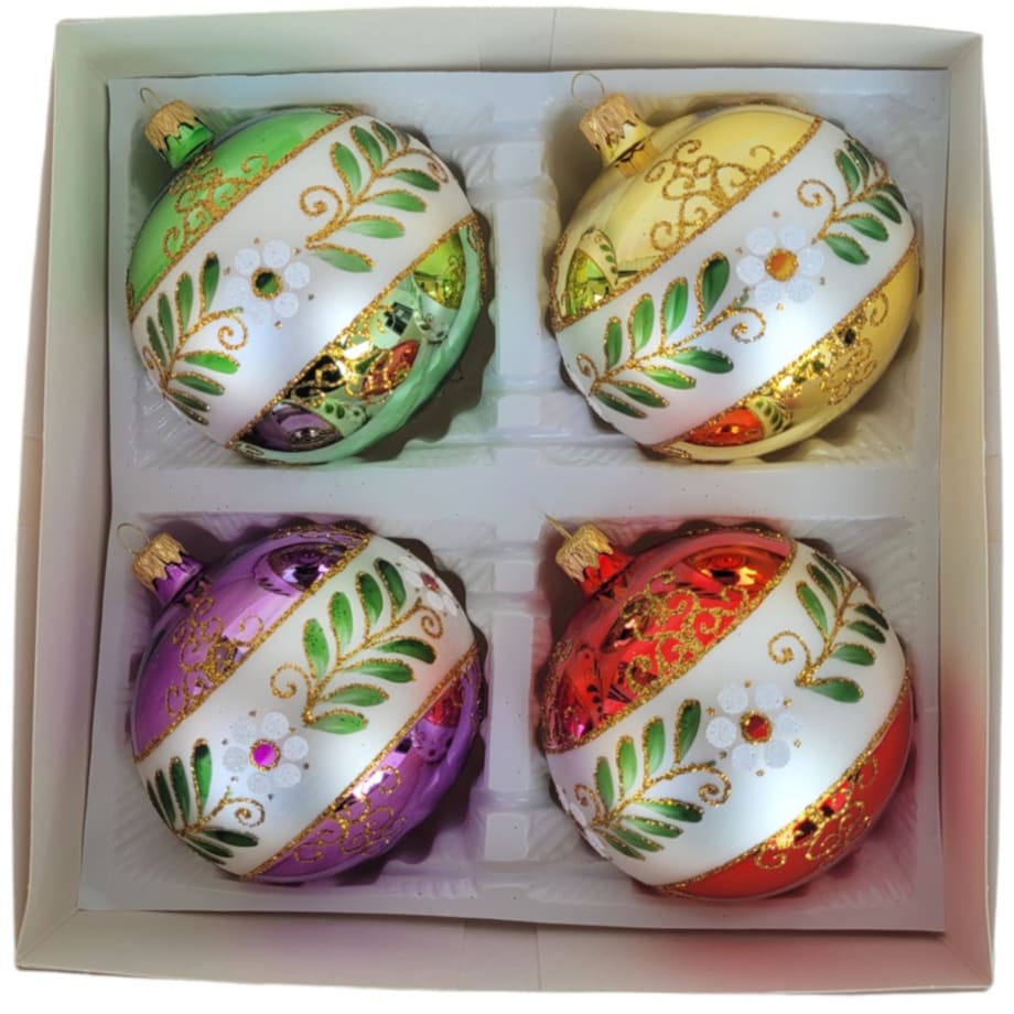 Bombka szklana 4 szt. POPOLARE Ø 100 mm