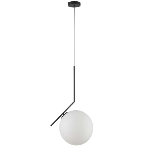 LAMPA wisząca CONDI MDM-7475/1-L-BL MDECO loftowa OPRAWA szklany ZWIS kula ball grafitowa biała