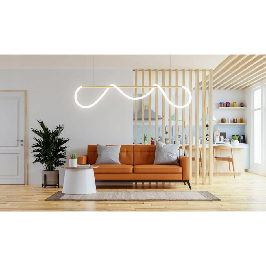 Lampa Sufitowa Wisząca Long Gold Lina Led