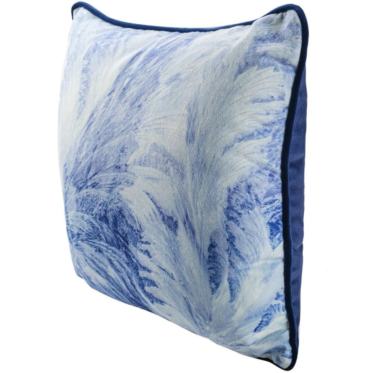 Poszewka dekoracyjna świąteczna 43x43 niebieska, zima