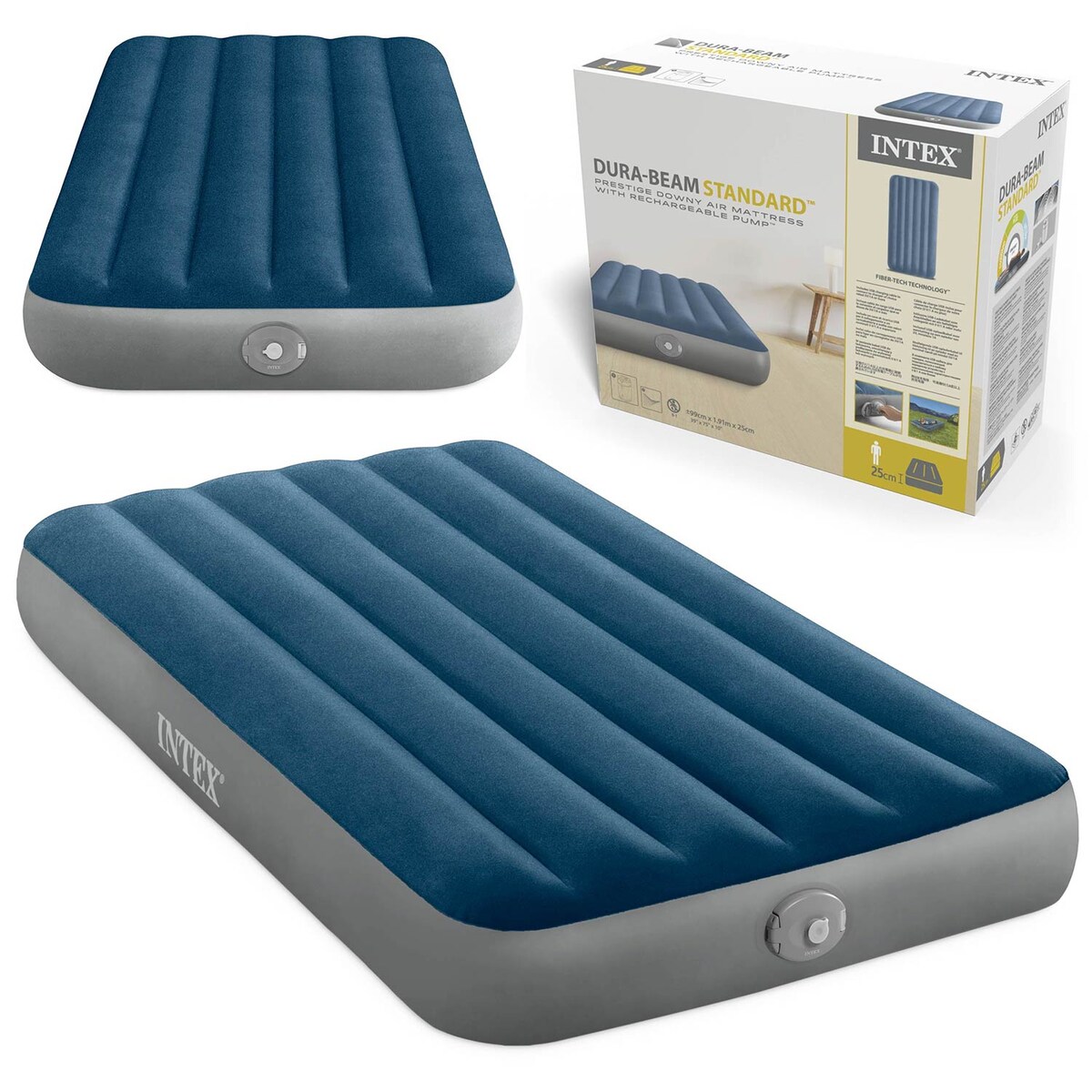 Materac dmuchany Intex 64187 łóżko z pompka USB 1os 191x99x25 cm model 2026
