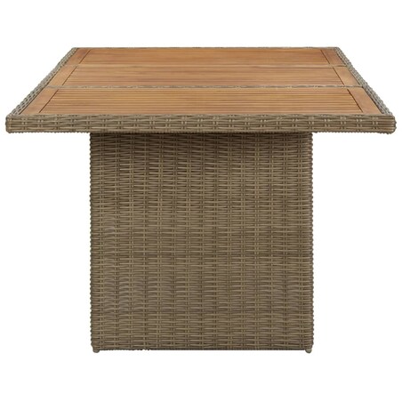 vidaXL Stół ogrodowy, brązowy, 200x100x74 cm, rattan PE