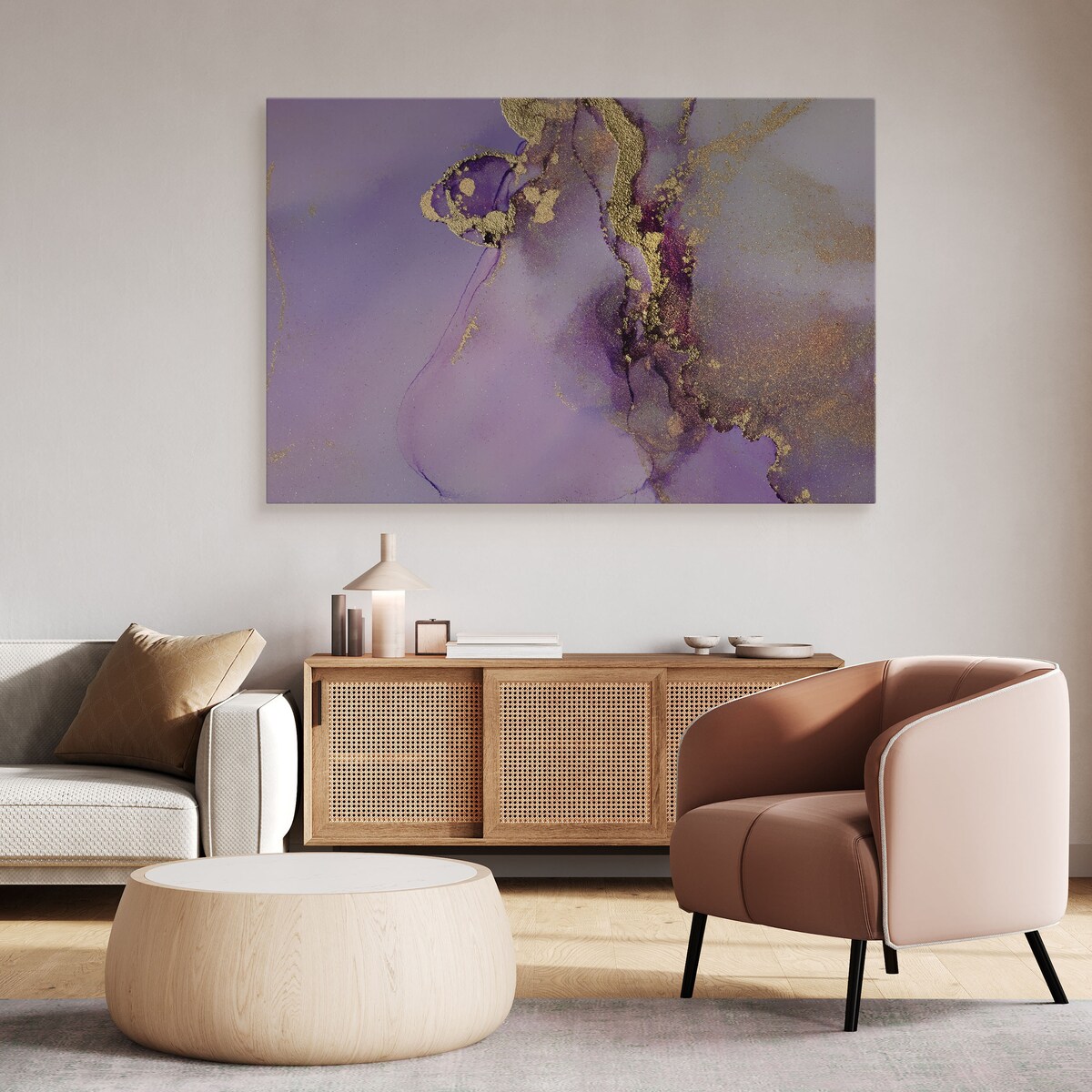 OBRAZ NA PŁÓTNIE FIOLETOWY MARMUR ABSTRAKCJA STYL GLAMOUR 120x80cm