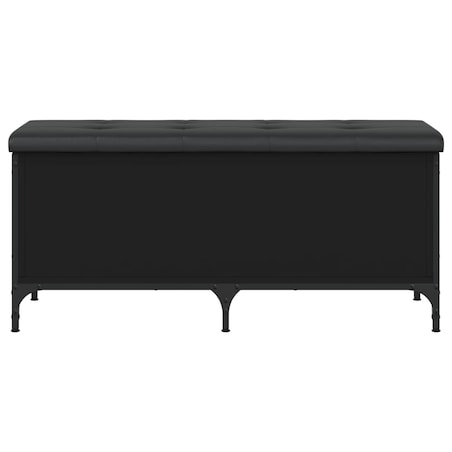vidaXL Ławka ze schowkiem, czarna, 102x42x45 cm