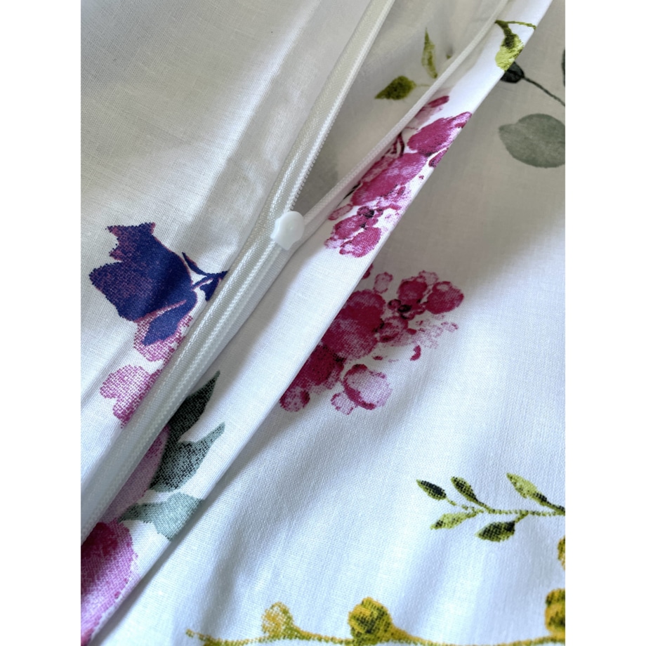 Pościel bawełniana satynowa 160x200cm Kwiaty Jabłoni Białe Polska