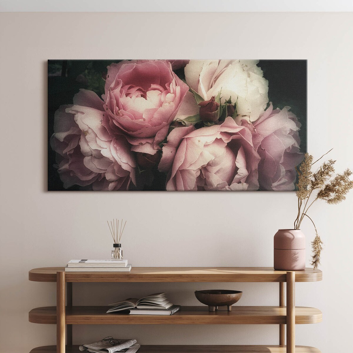 Obraz na płótnie Bukiet róż vintage, 120x60 cm