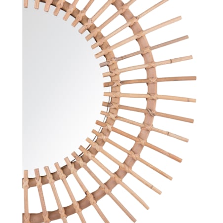 Rattanowe lustro ścienne słońce ø 76 cm naturalne STENEN