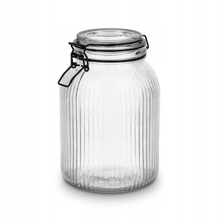 Słoik szklany z klips uszczelka czarna DEKORACYJNY do kuchni spiżarni 1,9 L