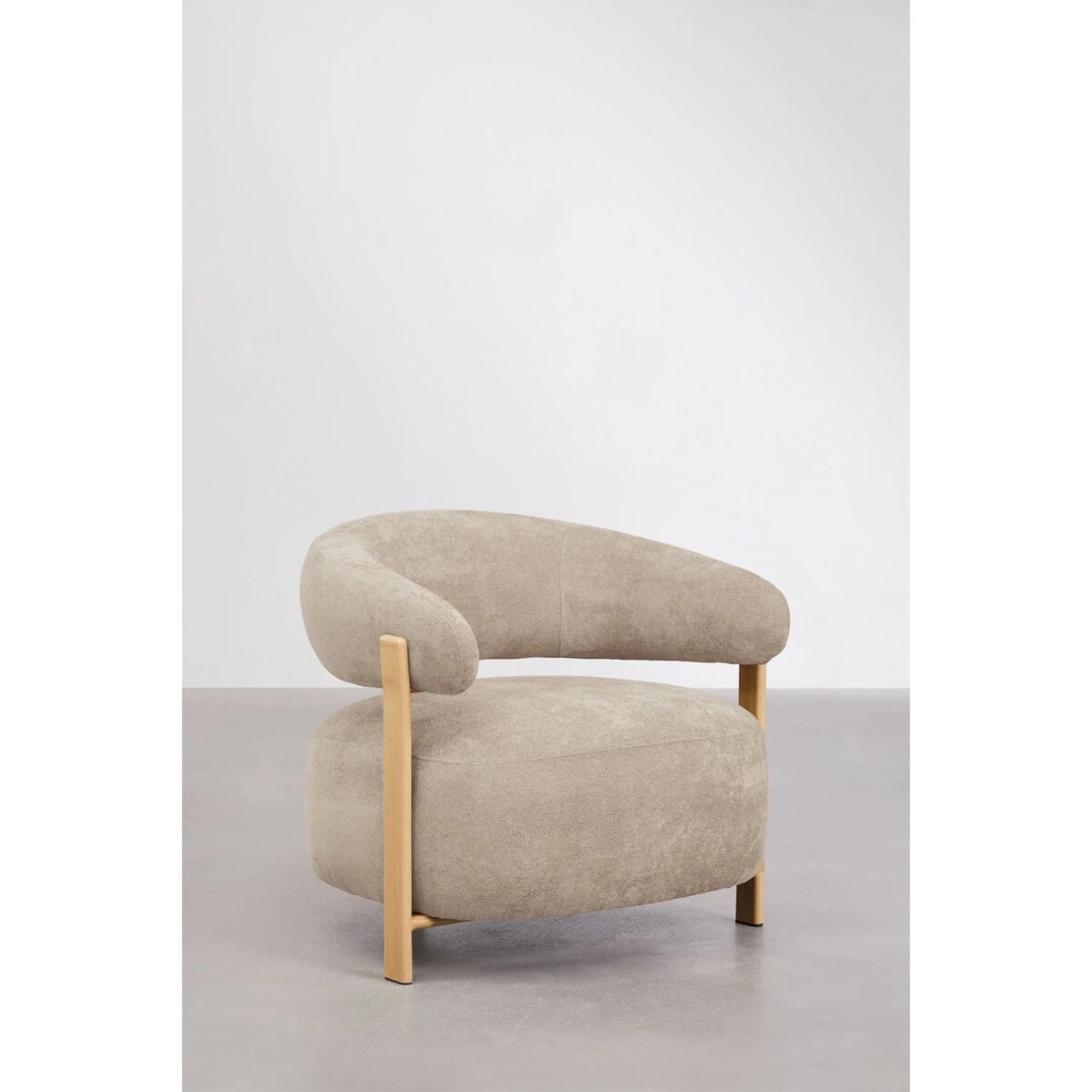 Fotel z tkaniny szenilowej Jolie, szenilowe, kawa z mlekiem