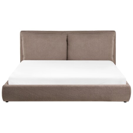 Łóżko Boucle BAJONNA 180 x 200 cm Beżowoszary