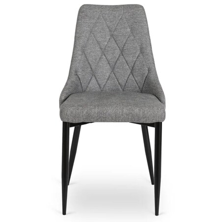 Krzesło Kuchenne Tapicerowane Tkanina CORK 2 Do Jadalni Salonu Szare Loft