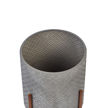 Doniczka na stojaku metalowa 31 x 31 x 52 cm szara ALATUM