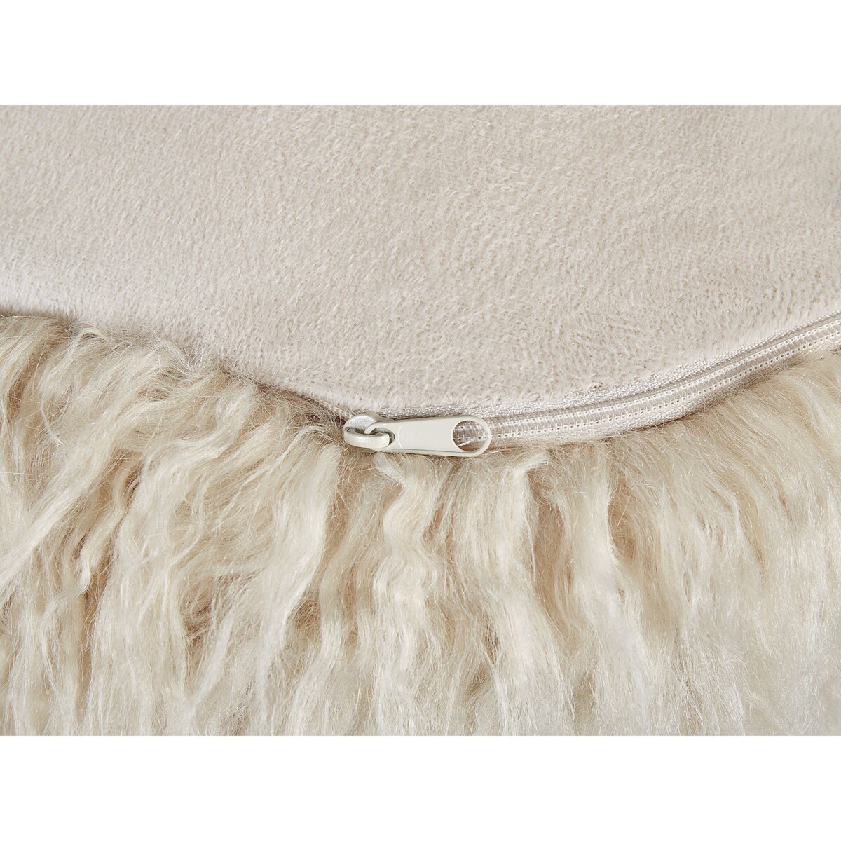 Puf futrzany 50 x 50 x 30 cm jasnobeżowy TUKKI