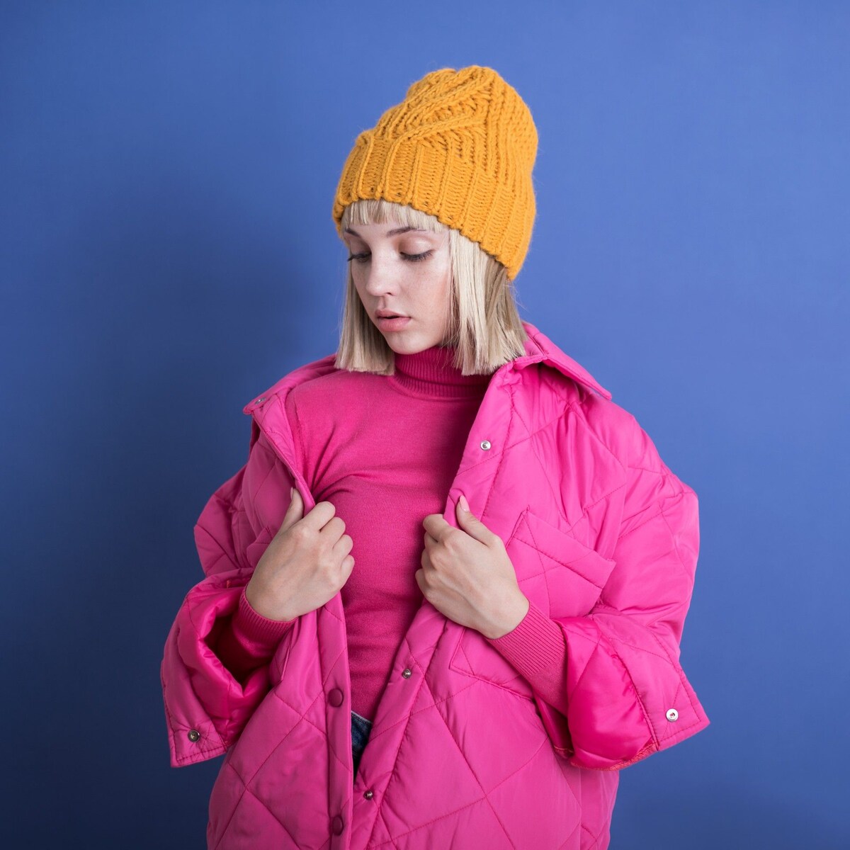 Czapka Stylowy Francuz Musztardowa Musztardowy, Uniwersalny