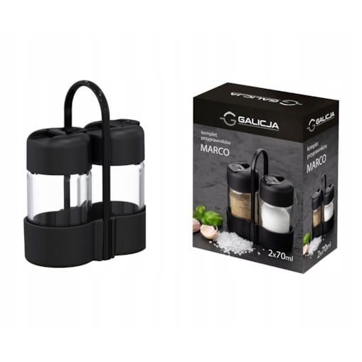 PRZYPRAWNIK na stół restauracji domu CZARNY solniczka pieprzniczka stojak