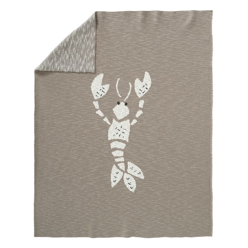 Fresk - Tkany kocyk z bawełny organicznej 80 x 100 cm Homar