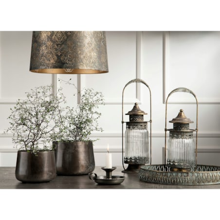 LAMPION STYL RETRO VINTAGE kolor stare złoto stojący / wiszący wys. 38cm