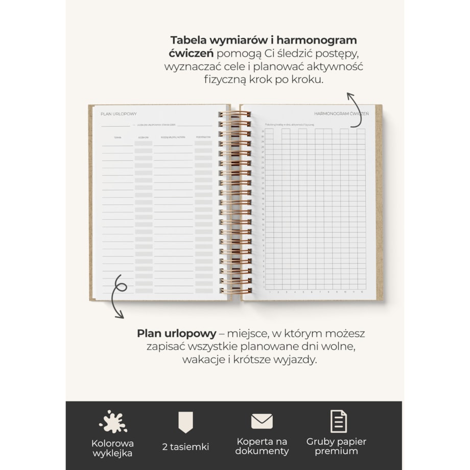 Planner Tygodniowy 2026 na spirali – Ember