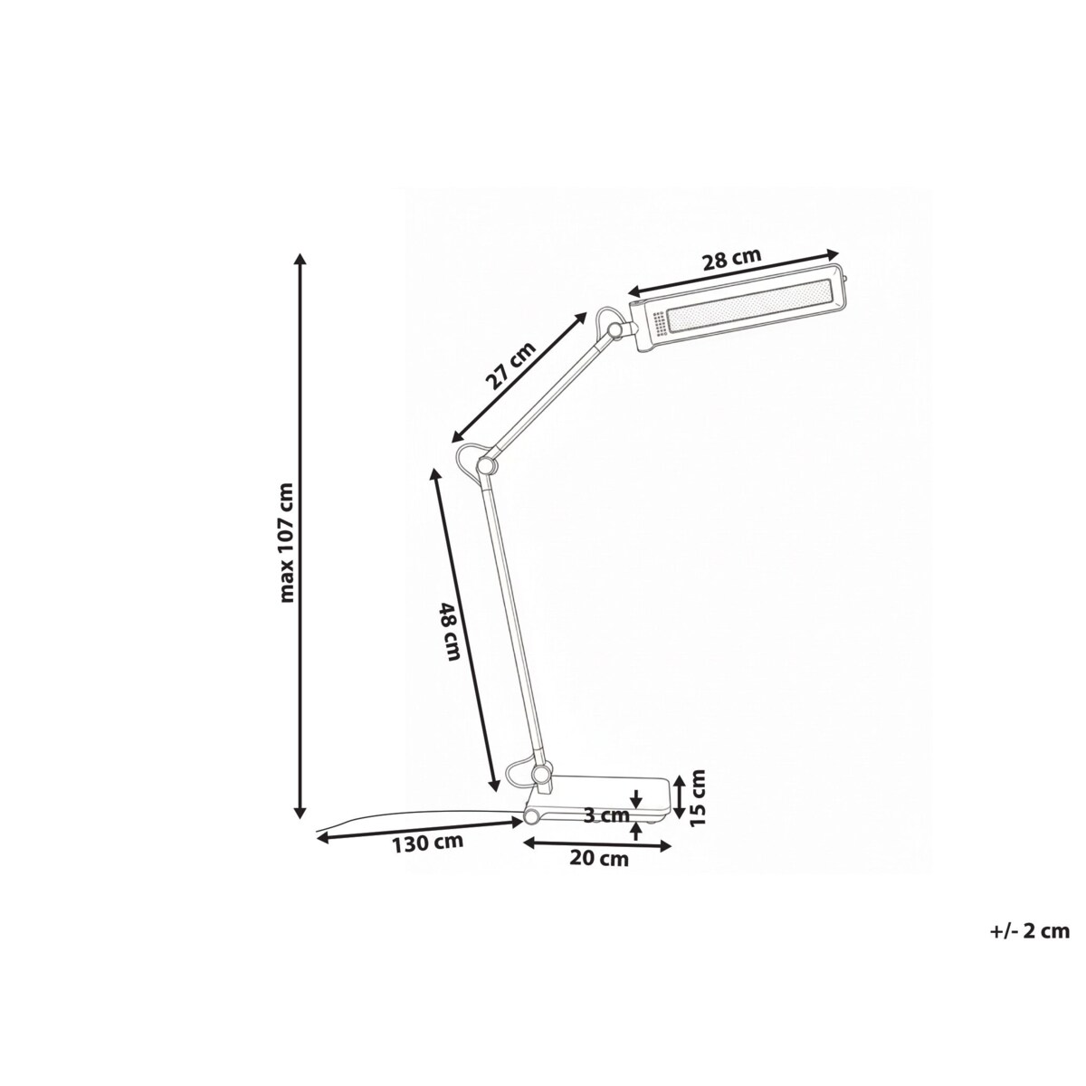 Lampa biurkowa LED AQUILA Ze ściemniaczem Srebrny