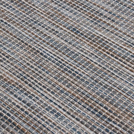 vidaXL Dywan zewnętrzny o płaskim splocie 100x200cm, brązowo-niebieski