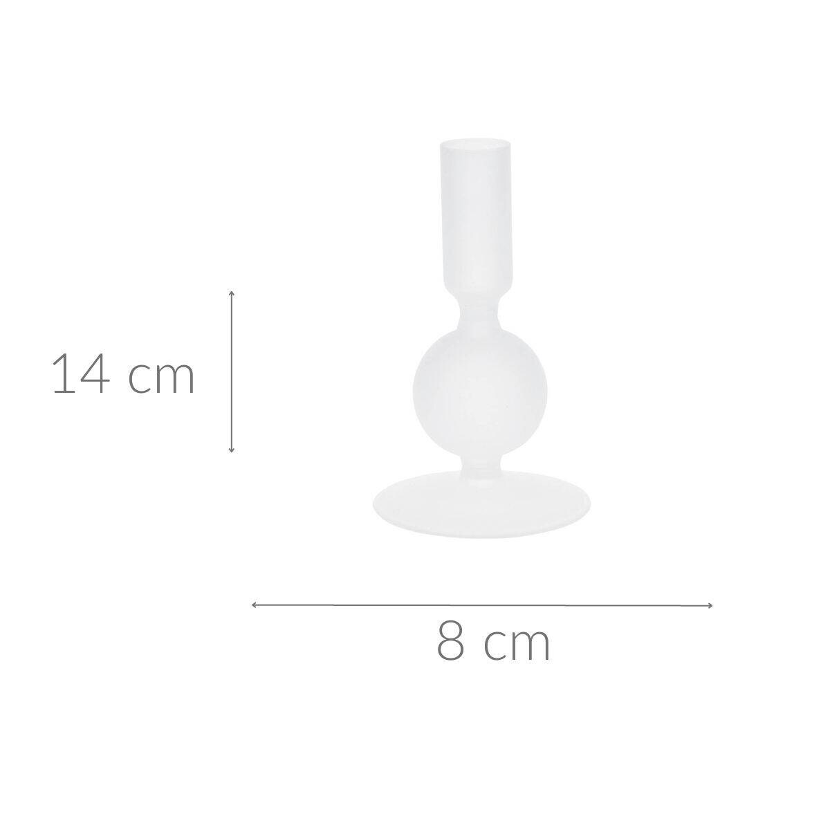 Szklany świecznik na nóżce, 14 cm