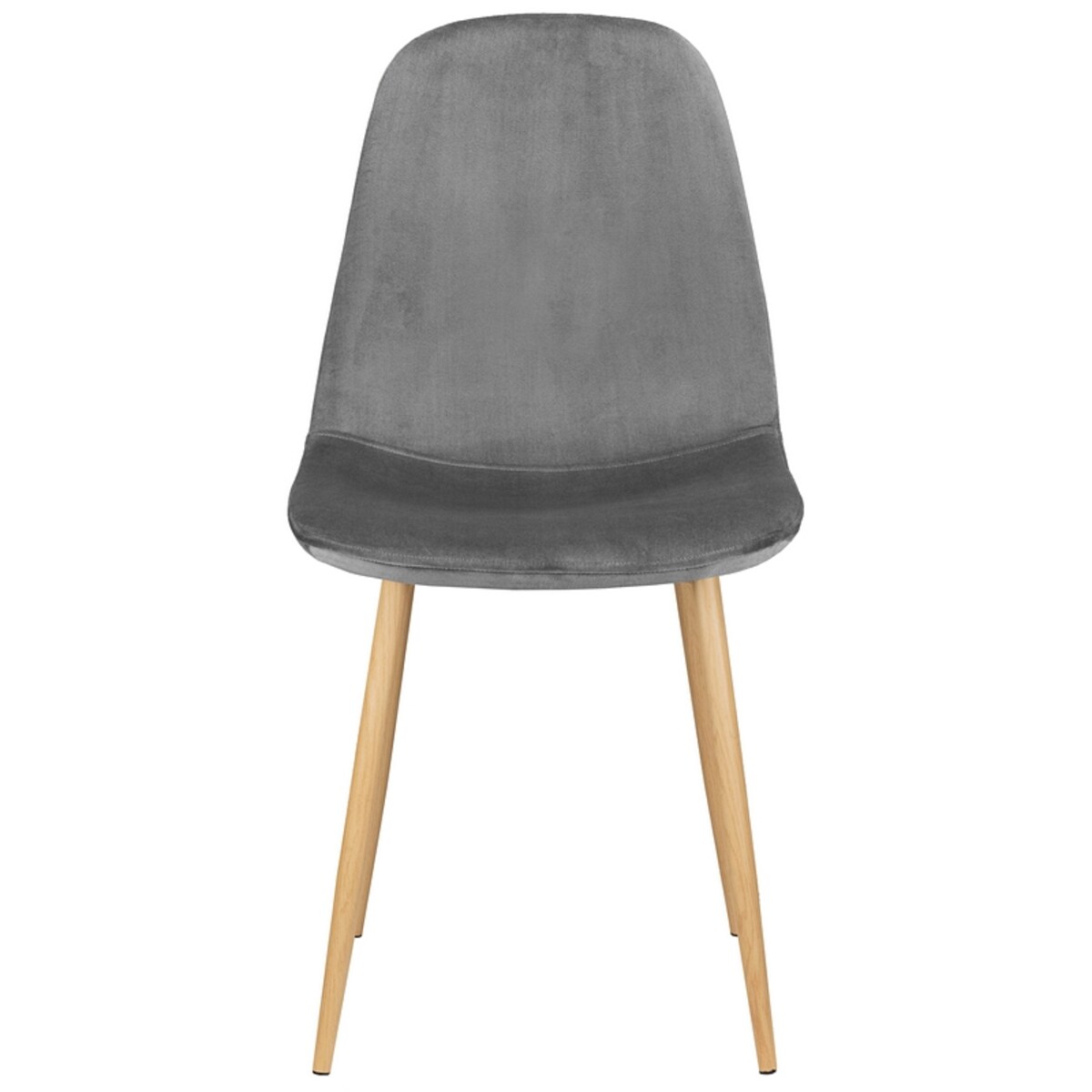 Krzesło tapicerowane welur szare nowowoczesne jasne nogi