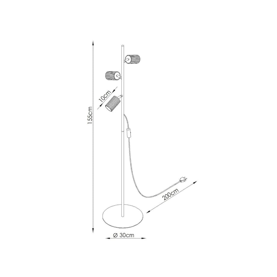 Lampa podłogowa KARBON 3 ochra czerwona