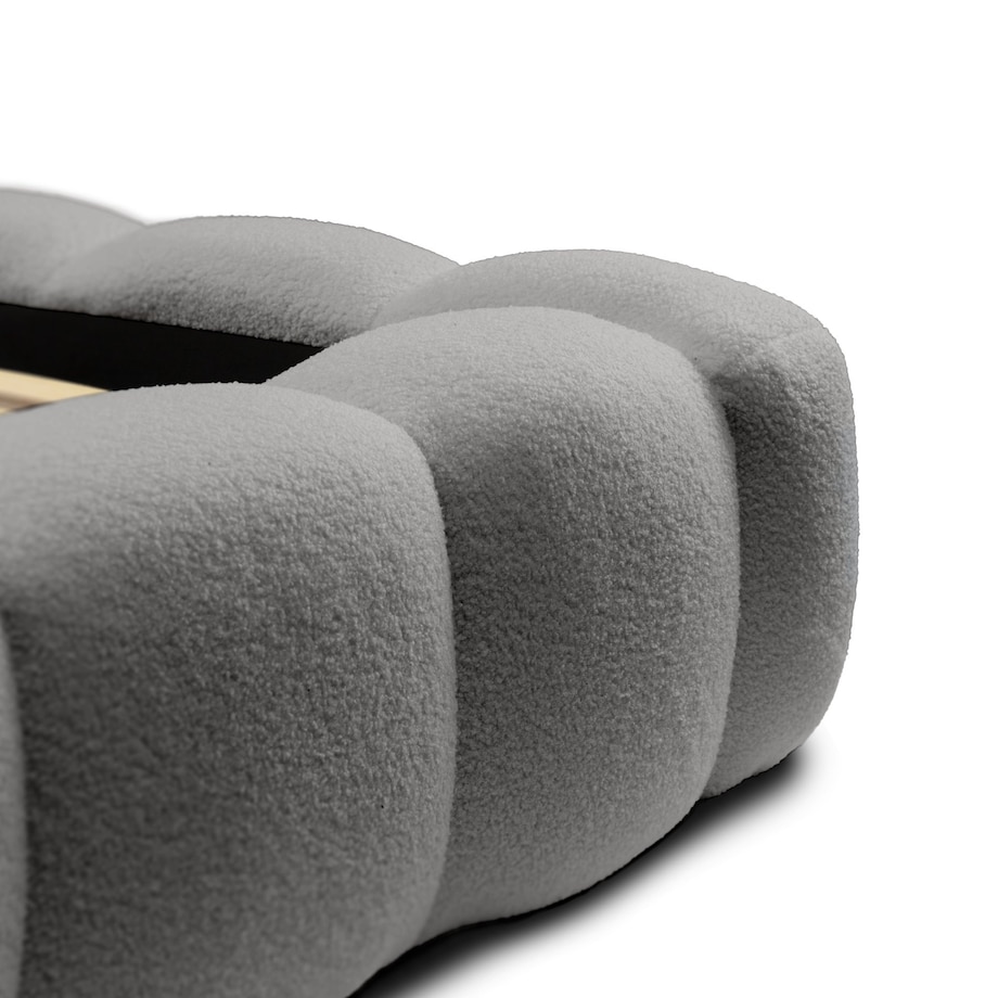 Łóżko tapicerowane 160x200 cm szare bouclé Santo