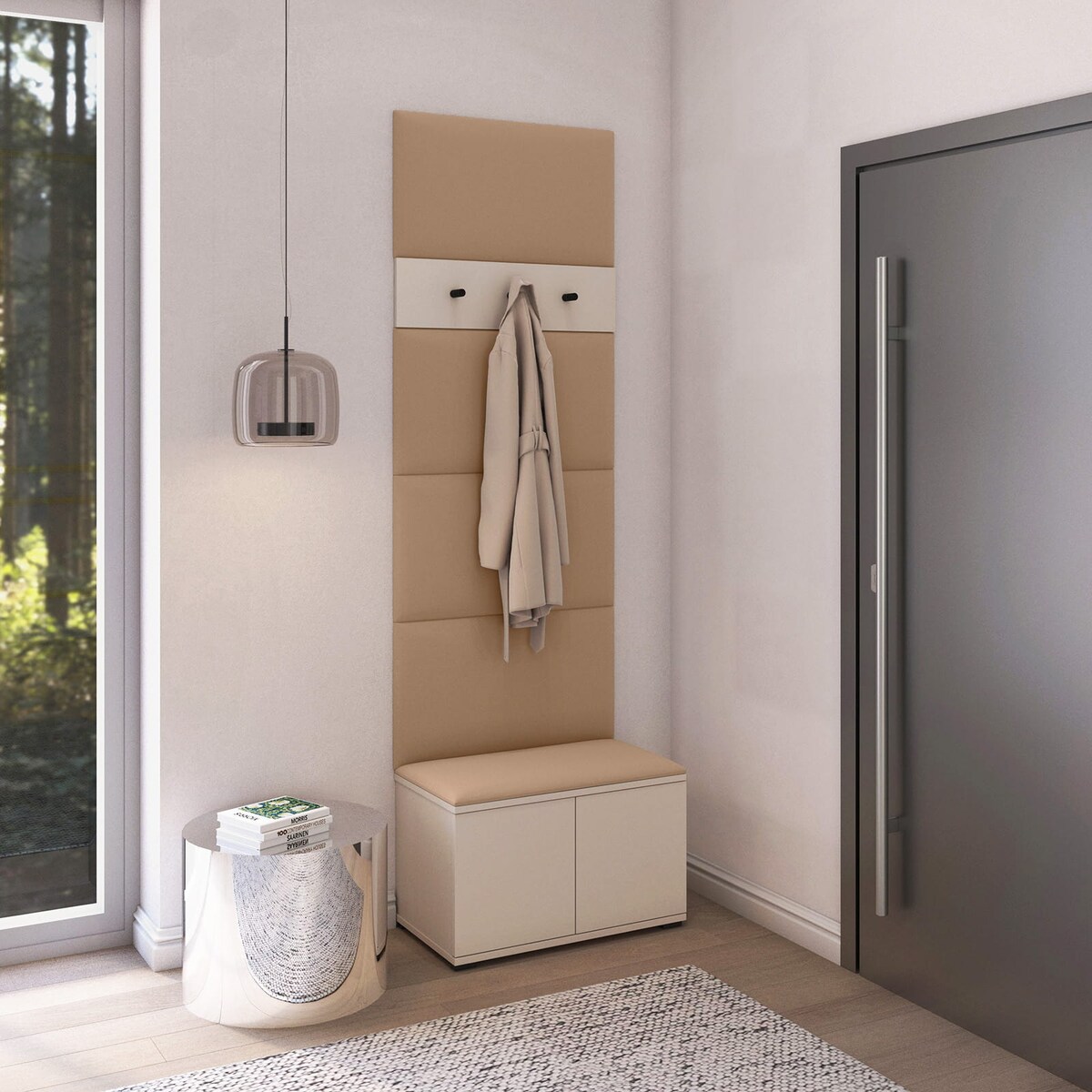 Garderoba Napoli wersja 6 z panelami Trinity 04 beż kaszmir