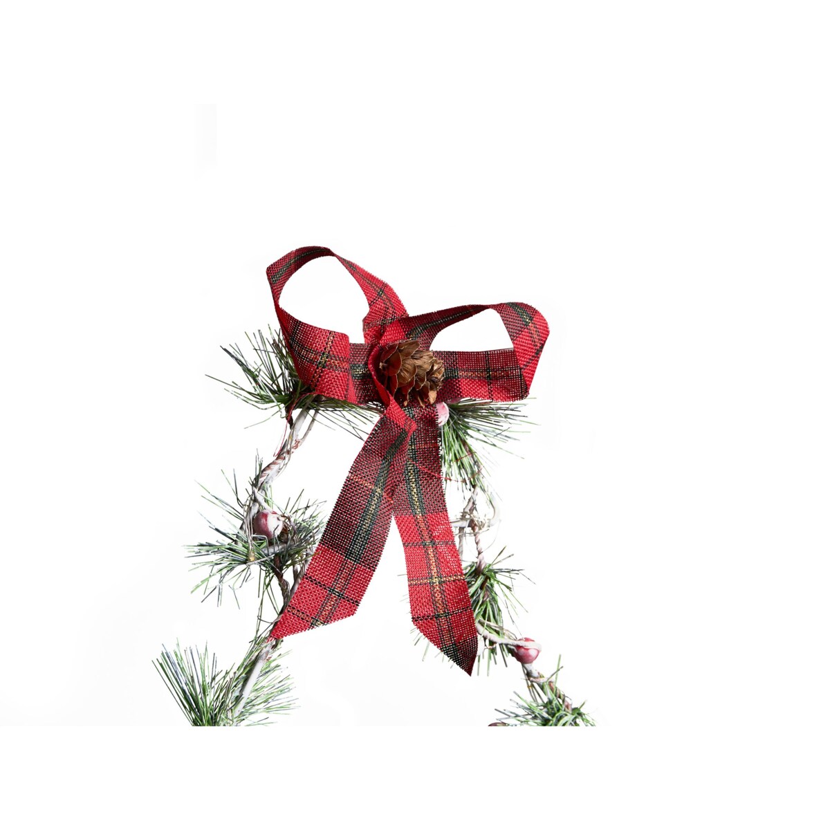 Zestaw 3 dekoracji świątecznych LED KYVESI Choinka 20/25/30 cm Biały