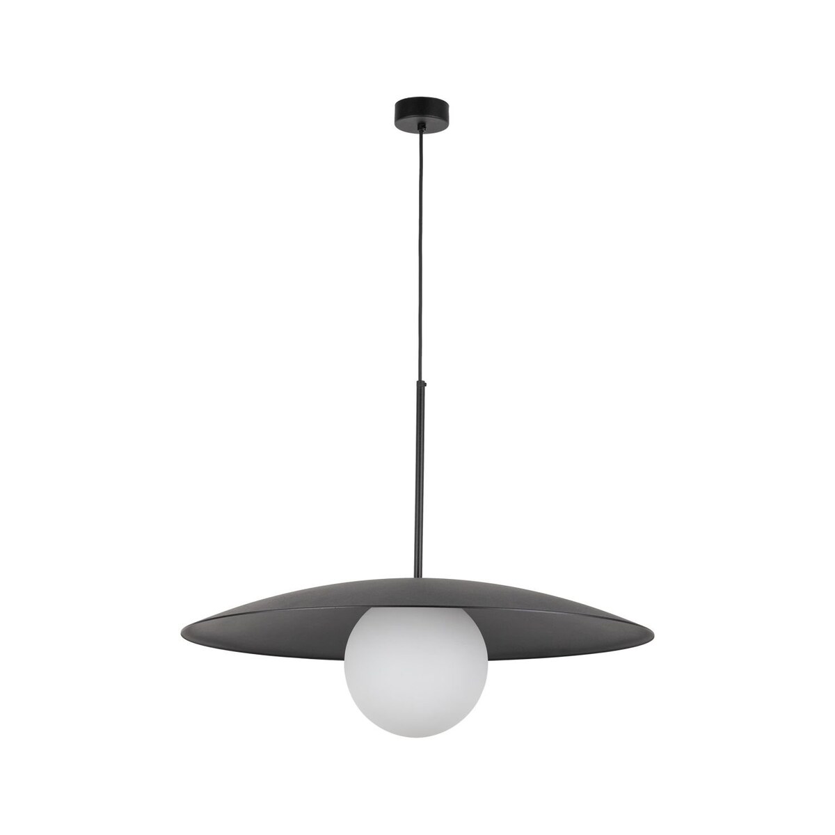 Lampa Wisząca SLATE Czarna-Biała, Szklana, Ø 65 cm, E27, TK Lighting