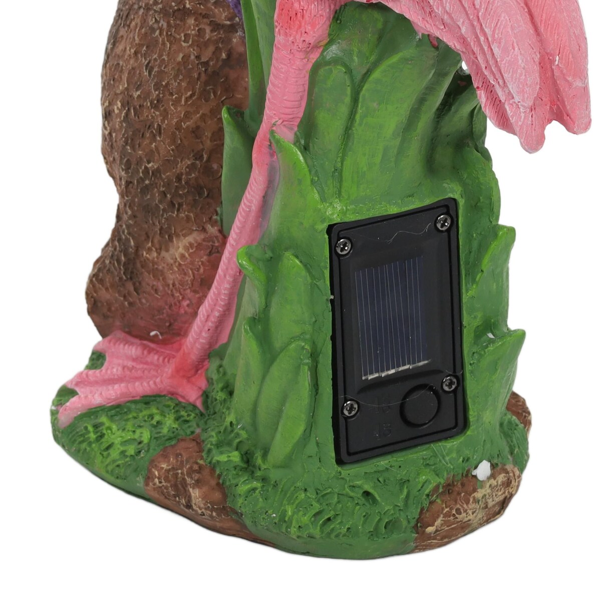 Figurka ogrodowa flaming z reflektorem, 24 x 24 x 10,5 cm