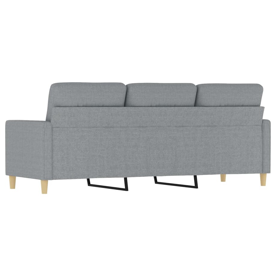 vidaXL Sofa 3-osobowa, jasnoszara, 180 cm, tapicerowana tkaniną