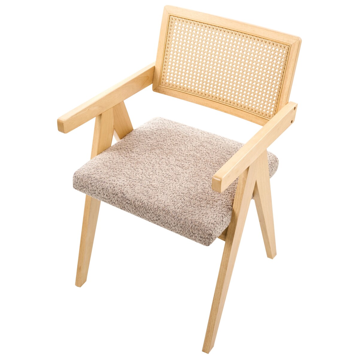 Zestaw 2 krzeseł do jadalni AVA Drewno Jasny brąz/ beżowoszary