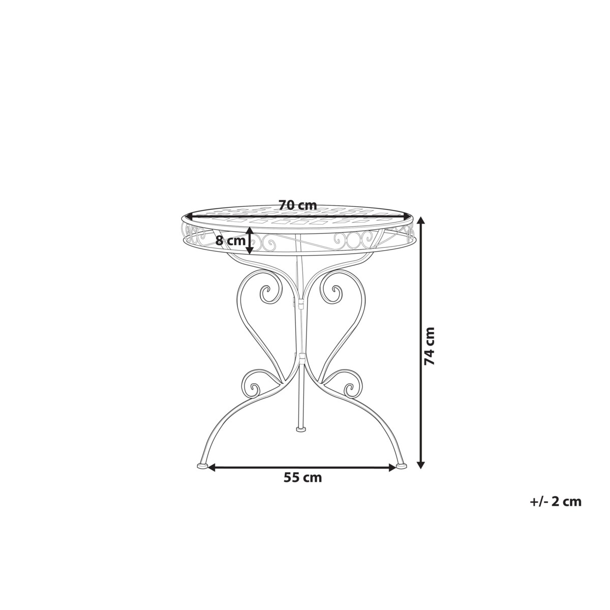 Stolik bistro ALBINIA 70 cm Metal Niebieski