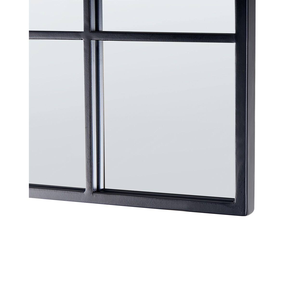 Metalowe lustro ścienne okno 78 x 78 cm czarne BLESLE