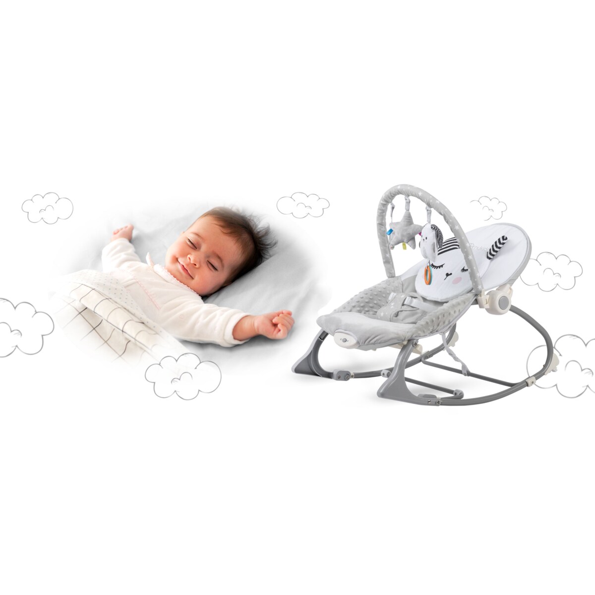 Leżaczek dla niemowląt bujaczek łóżeczko wibracje Nukido