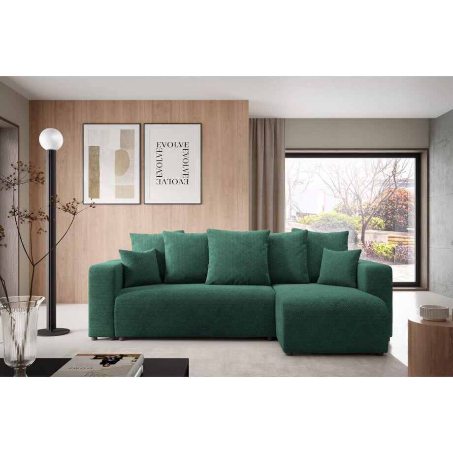 Narożnik EVORA L z pojemnikiem tkanina miękki plusz Kolor: Onega 01