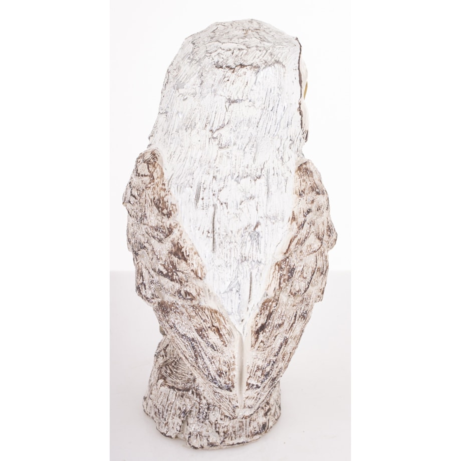 Dekoracja - biała sowa 18,5x9,5x10 cm UGLE small