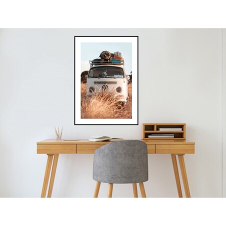 Poster Story, Plakat, Obraz - Podróżniczy Van z Bagażami na Dachu, wymiary 70 x 100 cm