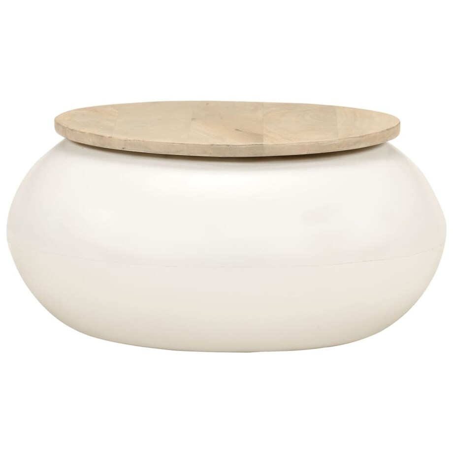 vidaXL Stolik kawowy, biały, 51x51x27 cm, lite drewno mango