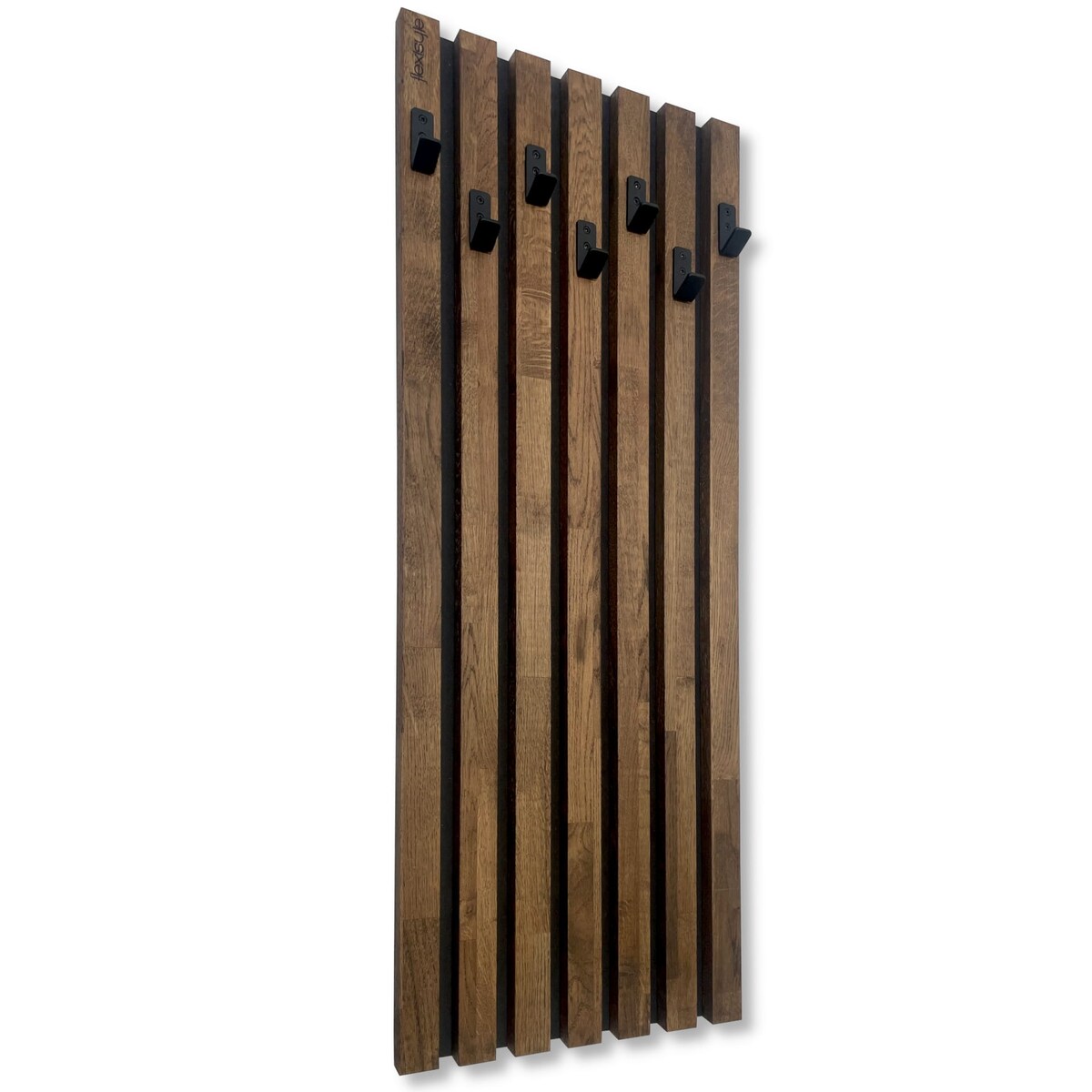 Drewniany wieszak na ubrania Lamele 98cm moduł 40cm brązowy