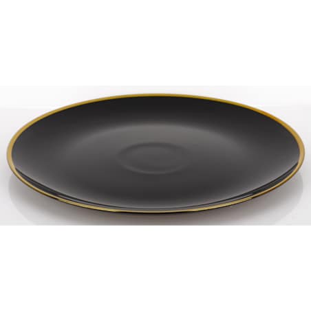 Podstawka dekoracyjna pod talerz, Ø 33x2 cm PULVINAR-3 czarna ze złotym obrzeżem