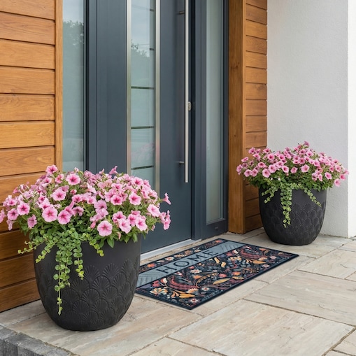 Wycieraczka gumowa pod drzwi 45x75 cm Baxter kwiaty