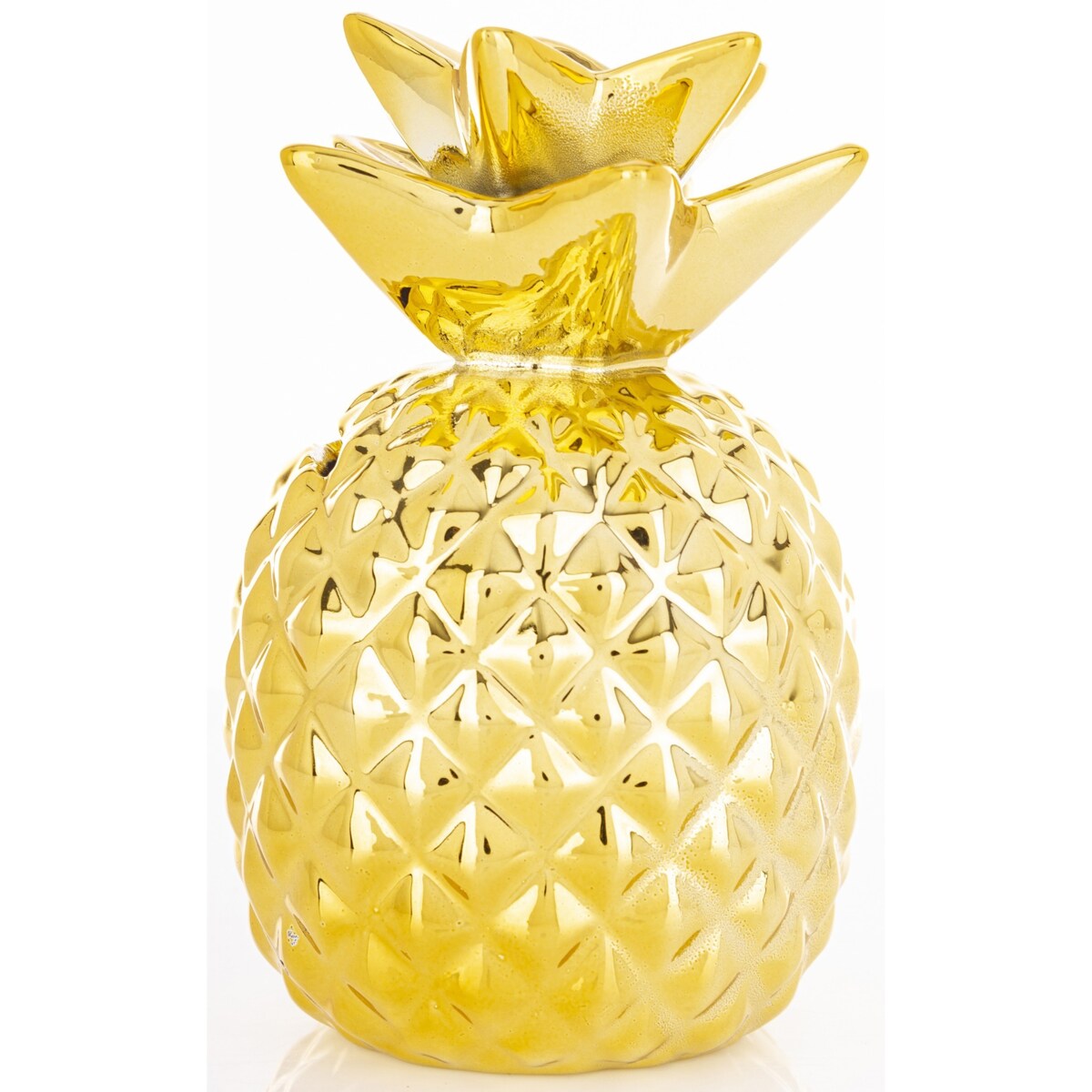 Skarbonka ceramiczna - 15x9x9 cm ANANAS złoty