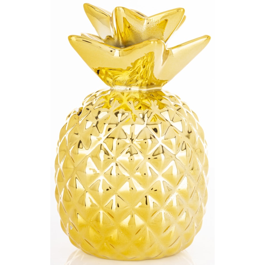 Skarbonka ceramiczna - 15x9x9 cm ANANAS złoty