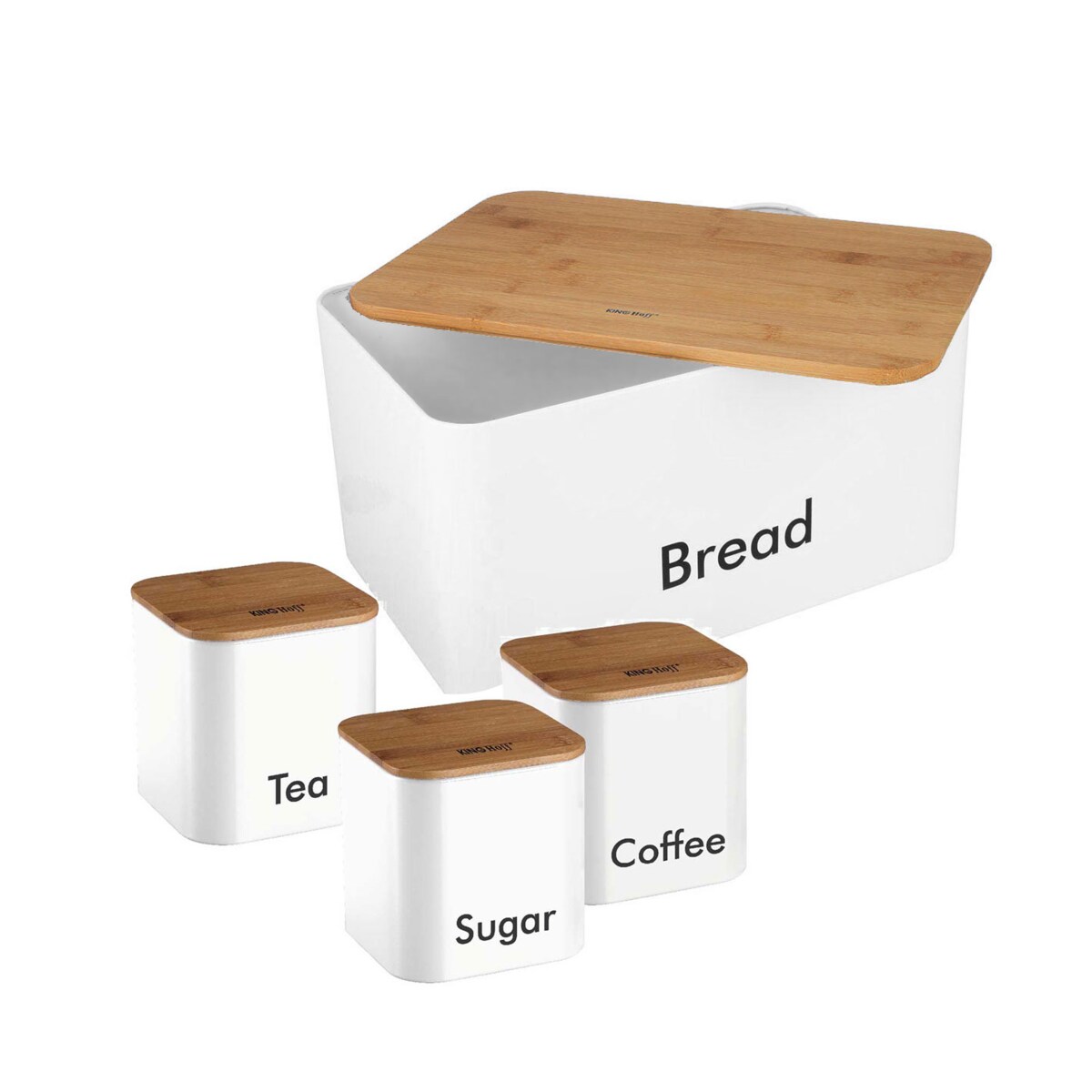 Chlebak w zestawie z 3 pojemnikami biały KINGHOFF