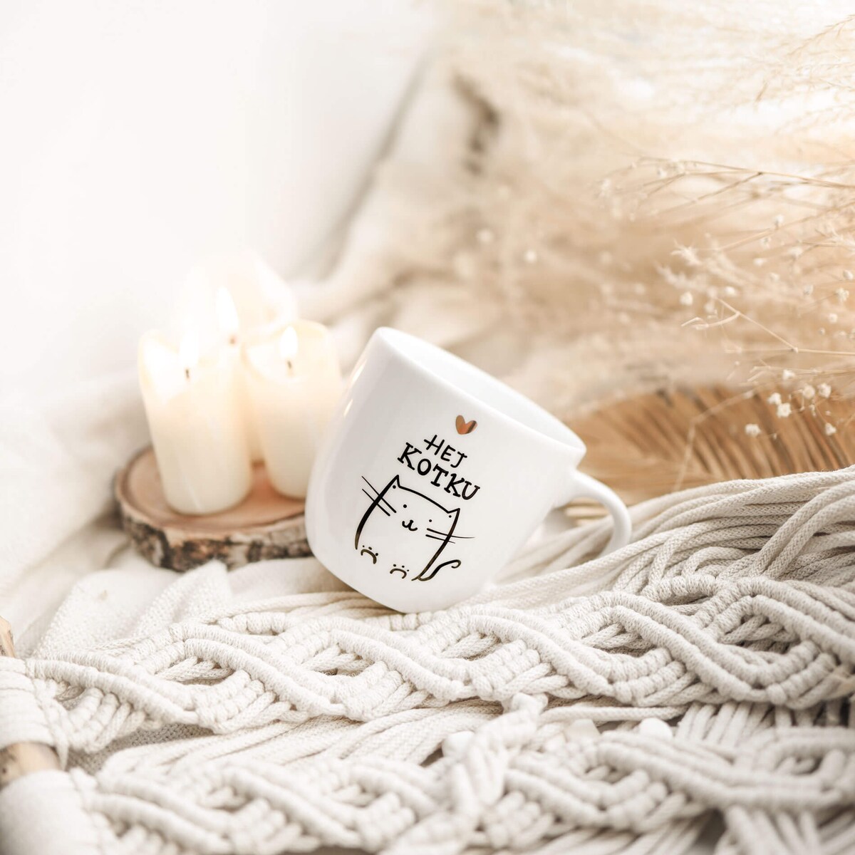 Kubek 300 ml - Hej kotku ZŁOTE SERCE