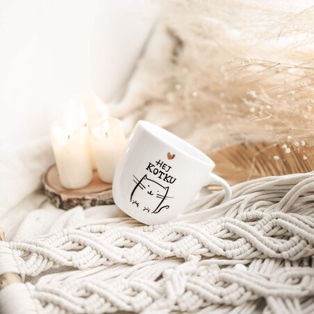 Kubek 300 ml - Hej kotku ZŁOTE SERCE