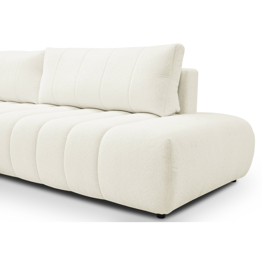 Narożnik z funkcją spania ALOO, lewostronny, tkanina boucle-śmietankowa